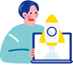 電球を両手で受け止めるイラスト